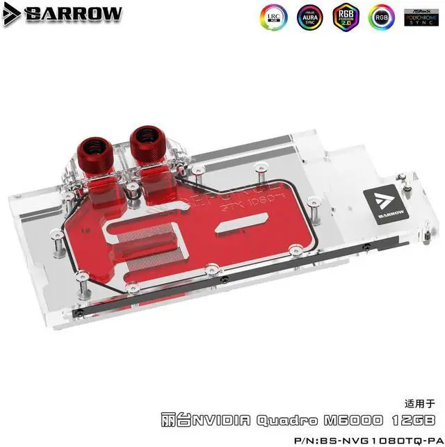 Alt view image 3 of 3 - Barrow BS-NVG1080TQ-PA, Full Cover Graphics Card Water Cooling Blocks,For Leadtek Nvidia Quadro M6000 12GB