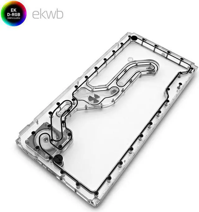 Alt view image 2 of 3 - EK-Classic DP Front PC-O11D D-RGB + SPC PWM Lianli Bauhaus front water channel plate water cooling deflector with pump