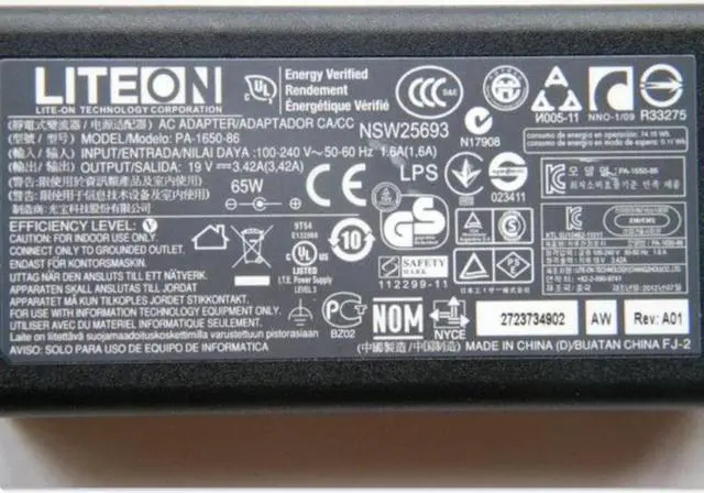 Alt view image 2 of 2 - 19V 3.42A 65W LITEON PA-1700-02 PA-1650-86 PA-1650-22 AC Adapter For ACER ASPIRE 5310 5330 TM4750 TM5742 Laptop Charger