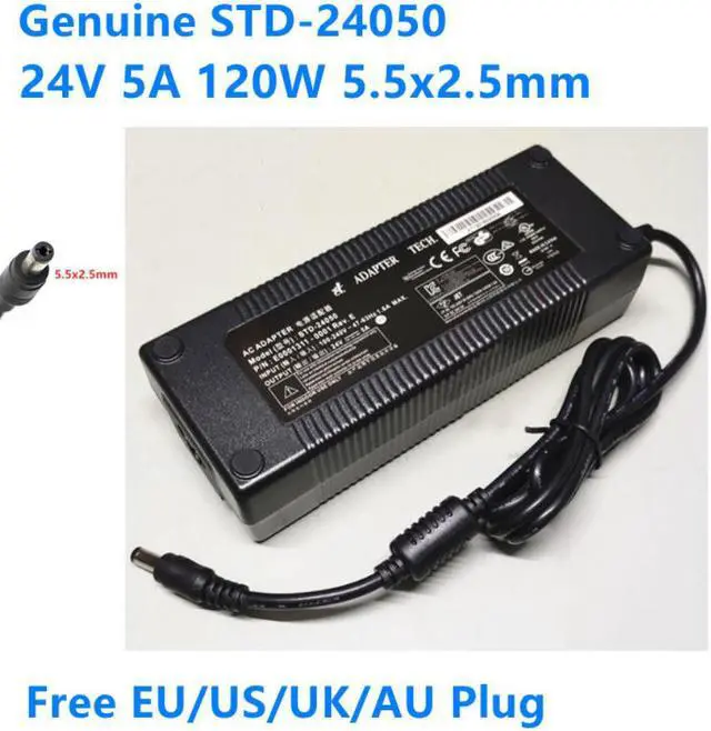 Main image of 24V 5A 120W 5.5x2.5mm STD-24050 AC Adapter For TECH Power Supply Charger