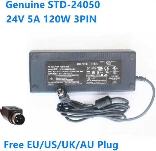 Main image of 24V 5A 120W 3PIN STD-24050 AC Adapter For TECH Power Supply Charger