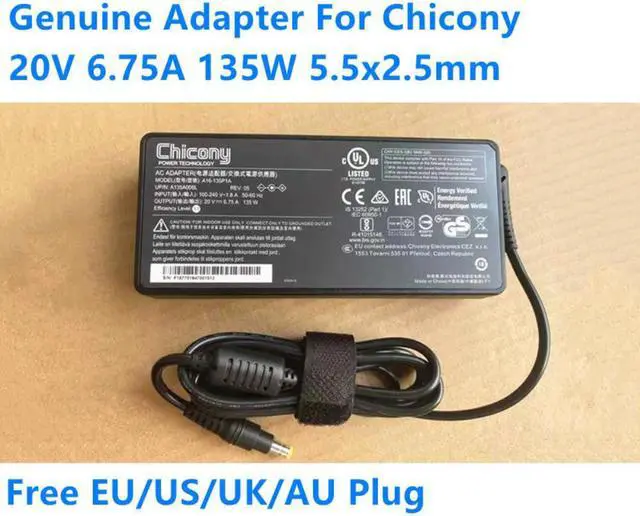 Main image of 20V 6.75A 135W Chicony A16-135P1A A135A006L AC Adapter For MSI APACHE GE62 7RD-471CA Laptop Power Supply Charger