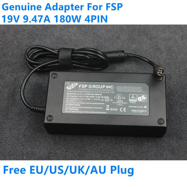 Genuine FSP FSP180-ABAN1 19V 9.47A 4-Pin Laptop Power Supply Adapter - Tested With Power Cord