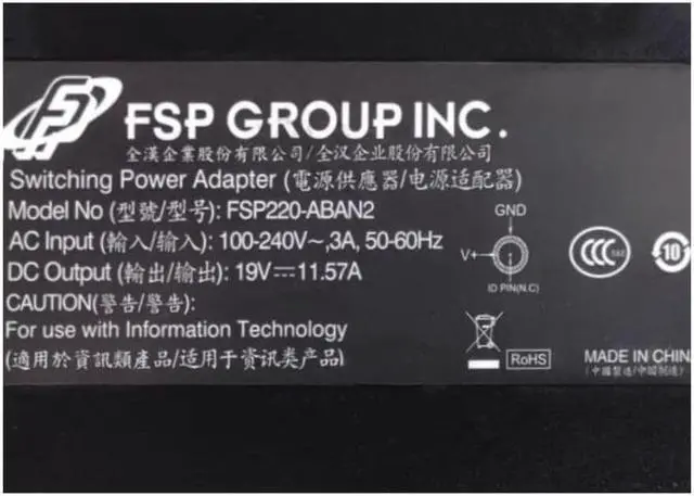 Alt view image 2 of 2 - FSP FSP220-ABAN2 19V 11.57A 220W 7.4x5.0mm AC Switching Power Adapter For FSP220-ABAN1 200W Laptop Power Supply Charger