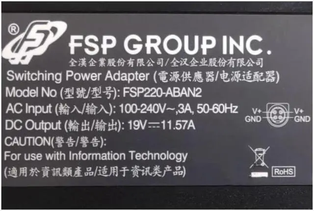 Alt view image 2 of 2 - FSP 19V 11.57A 220W FSP220-ABAN2 FSP220-ABAN1 Power Supply AC Adapter For PAR EVERSERV 7700 POS SYSTEM Laptop Charger