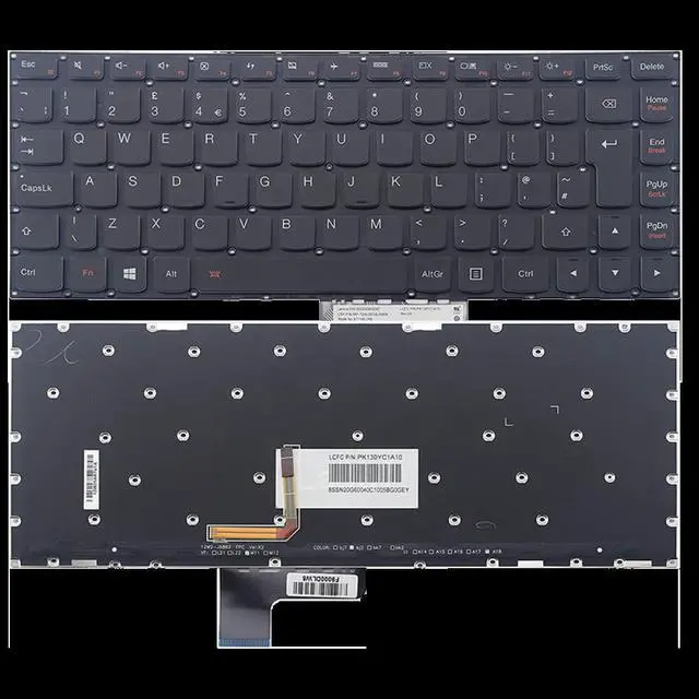 Alt view image 4 of 4 - Factory US for Thinkpad Backlit Keyboard for Laptop Clevo Dns Intelbras for Lenovo 700-14ISK E31-70 Yoga 2 13 U31-70 20344