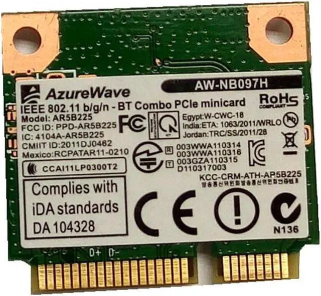 Main image of SSEA wholesale for AzureWave AW-NB097H AW-NB100H AW-NB126H AR3012 AR5B225 Half Mini PCI-E Wifi BT4.0 Wlan Wireless Card