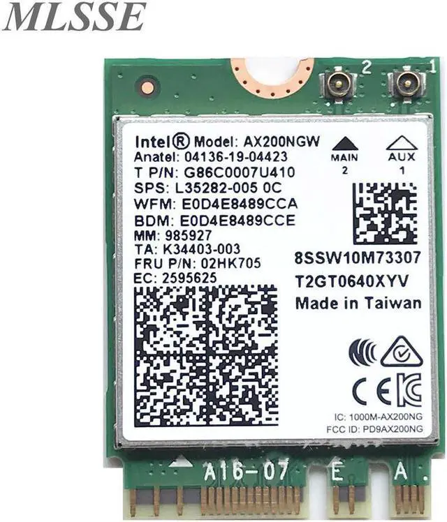 Main image of For Lenovo Yoga C940-15IRH Laptop Int Dual Band 2400Mbps AX200NGW WiFi Card 02HK705 SW10M73307 Fast ship