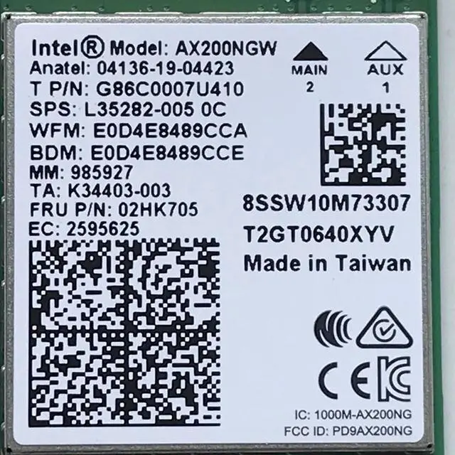 Alt view image 3 of 3 - For Lenovo Yoga C940-15IRH Laptop Int Dual Band 2400Mbps AX200NGW WiFi Card 02HK705 SW10M73307 Fast ship