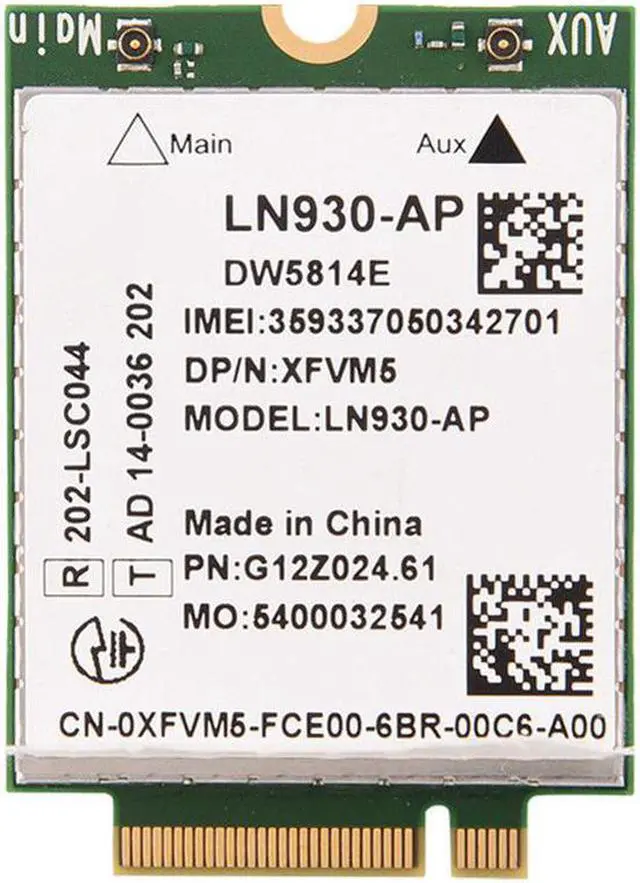 Main image of DW5814E Telit LN930-AP WWAN FDD-LTE NGFF 4G Module for WWAN Wireless Wifi 4G Card for Dell Laptops Latitude 14" 7480 5480