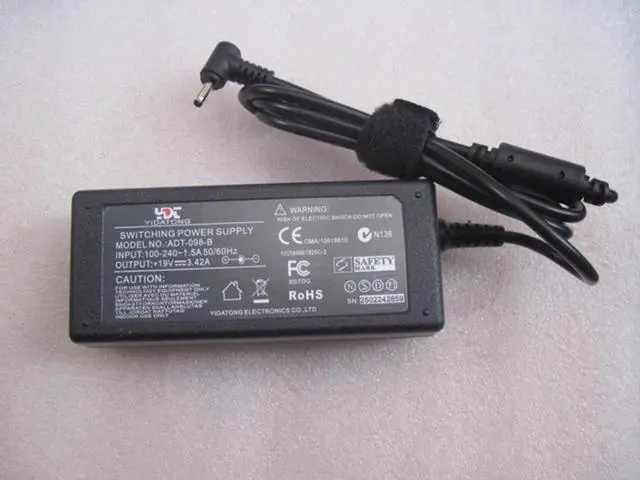 Alt view image 2 of 2 - 19V 3.42A 3.0x1.1mm 3.0*1.1mm Charger for Acer Iconia Tab W700 W700P S3 S5 S7 PA-1650-80 Power Supply Adapter with AC Cable