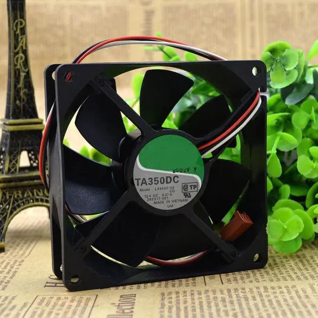 Alt view image 3 of 3 - L34880-58  12V 0.27A 9025 9CM 3-wire cooling fan