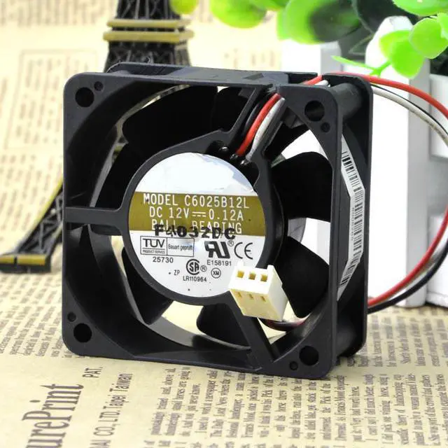 Alt view image 4 of 6 - 6025 C6025B12L 12V 0.12A 6CM CPU fan 3 line