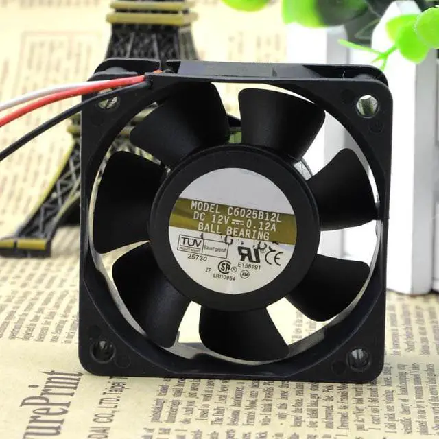 Alt view image 6 of 6 - 6025 C6025B12L 12V 0.12A 6CM CPU fan 3 line