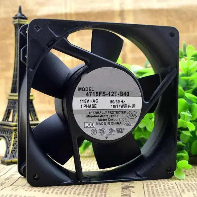 Alt view image 2 of 2 - 4715FS-12T-B40 12CM 12038 115V 18/17W metal high temperature resistant cooling fan