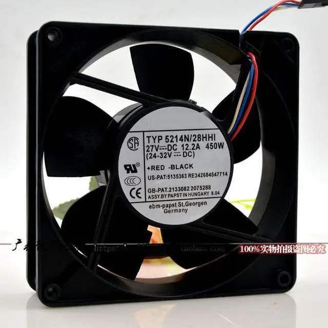 Alt view image 3 of 3 - TYP 5214N 28HHI 27V 12738 temperature control fan inverter fan DC fan