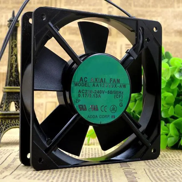 Alt view image 3 of 3 - The AA1252UX-AW 220V 1202525 0.17A 2 line stream cooling fan