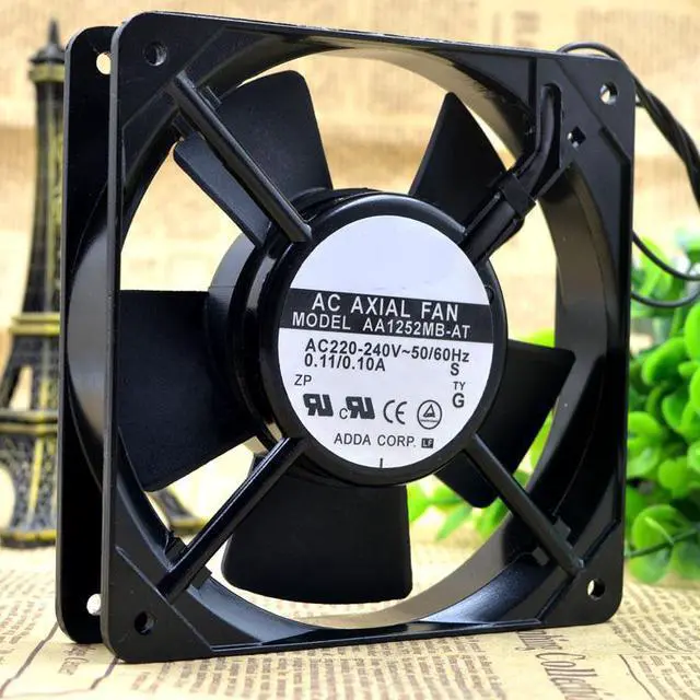 Alt view image 3 of 3 - The AA1252MB -AT 220V 1202525 0.11a 2 line stream cooling fan