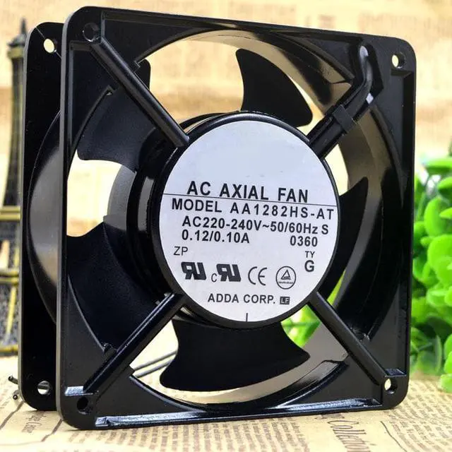 Alt view image 3 of 3 - AA1282HS-AW 12cm 12038 220V 0.13A copper line 2 wire cabinet cooling fan