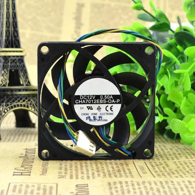 Alt view image 3 of 3 - Cha7012EBS-OA-P 7cm 7015 12V 0.50A 4-wire CPU cooling fan