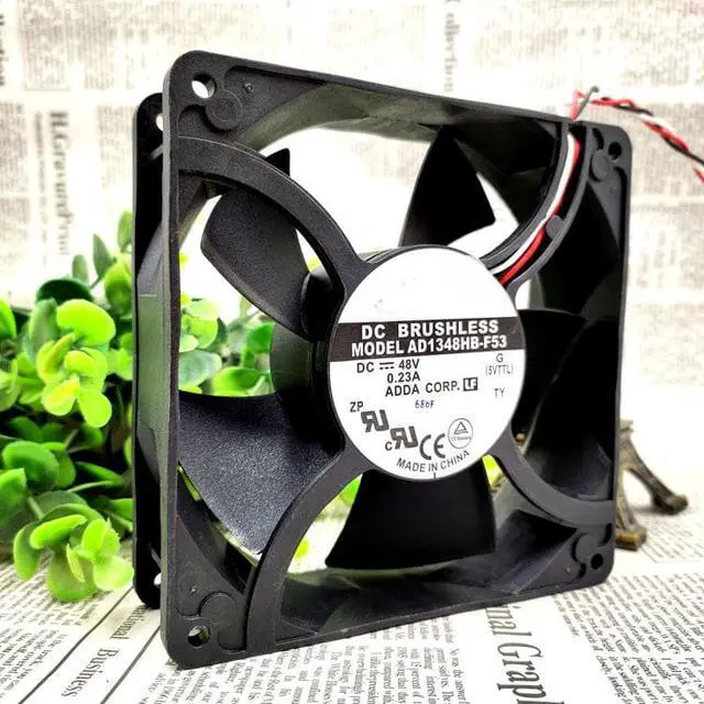 Alt view image 3 of 3 - The AD1348HB-F53 12738 48V 0.23A 12.7cm 3 wire stream cooling fan