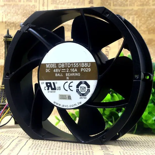 Alt view image 3 of 3 - DBTD1551B8U 48V 2.16A large air volume four-wire PWM speed saver fan