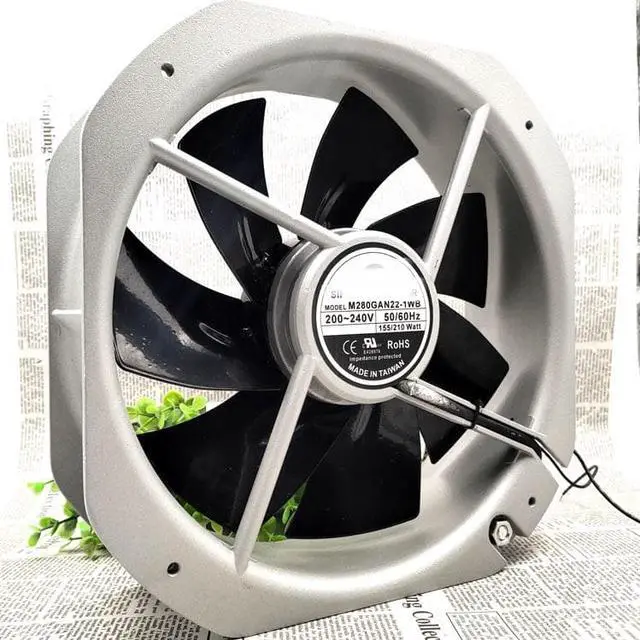 Alt view image 3 of 3 - M280GAN22-1WB 28089 200~240V 50/60Hz full iron leaf high temperature resistant fan