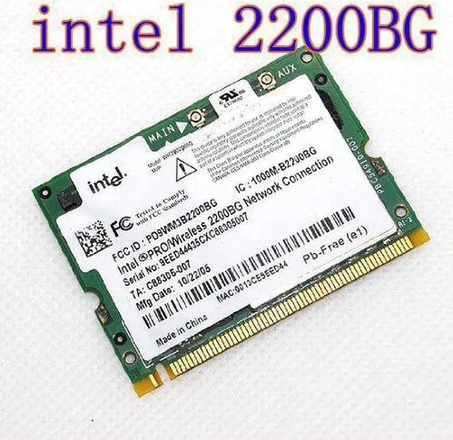 Main image of Wireless wifi MINI-PCI wlan card for intel 2200 BG 802.11b/g WIFI for laptop