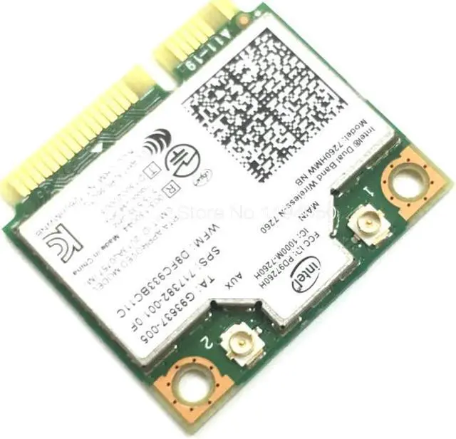 Alt view image 3 of 6 - Wireless Wifi Card Dual Band Intel 7260 NB 7260HMW 7260NB Mini PCI-E 300Mbps 802.11N 2.4G / 5Ghz for Laptops 7260NB