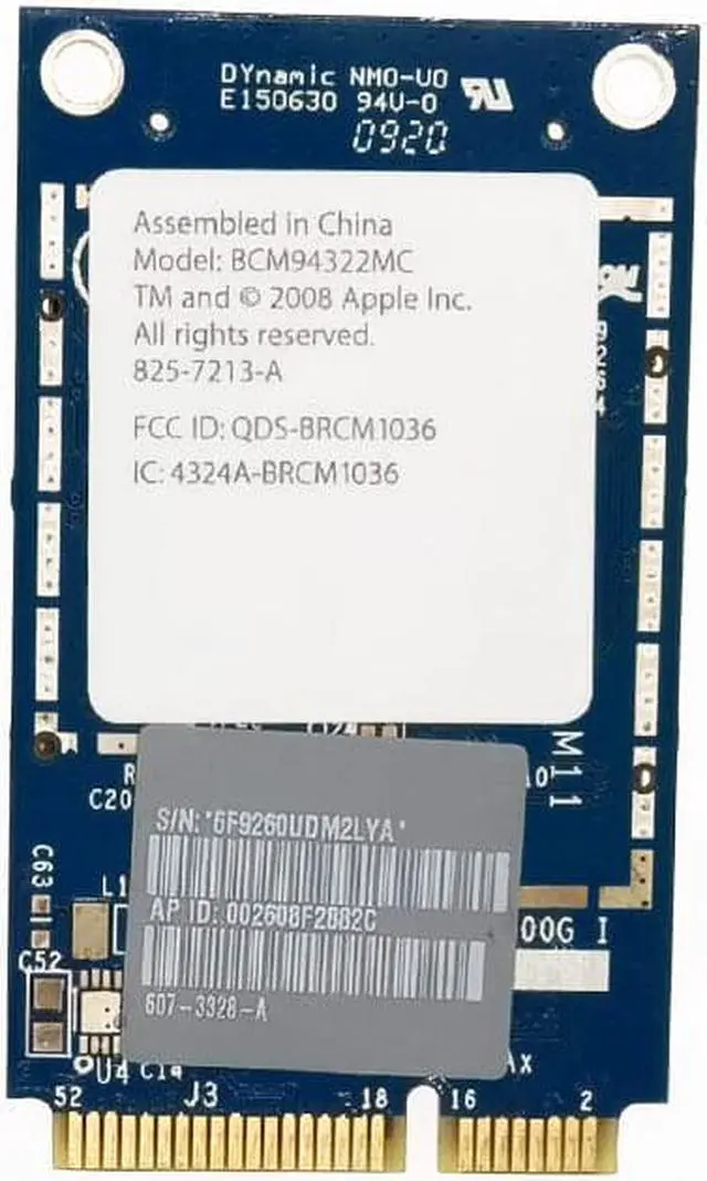 Alt view image 3 of 3 - Airport Extreme BCM94322MC Wireless WIFI Card For All  Pro MB988Z/A PCI-E wifi 300M