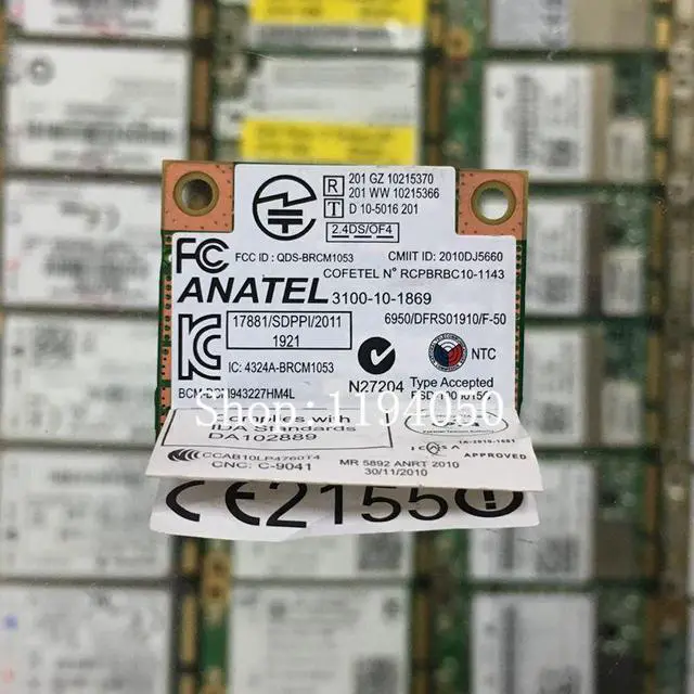 Alt view image 3 of 6 - Broadcom BCM943227 BCM943227HM4L 802.11b/g/n 300Mbps Wireless Wifi Half Mini PCI-E Wlan Card Lenovo IBM Z370 Z570 Z475 B475