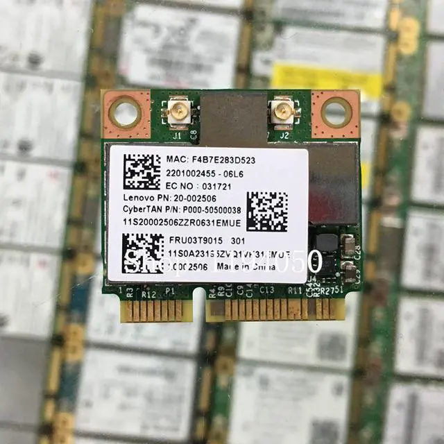 Alt view image 2 of 6 - Broadcom BCM943227 BCM943227HM4L 802.11b/g/n 300Mbps Wireless Wifi Half Mini PCI-E Wlan Card Lenovo IBM Z370 Z570 Z475 B475