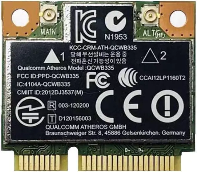 Alt view image 2 of 6 - Replacement for Laptop 690019-001 689457-001 733268-001  Atheros AR9565 QCWB335 Mini PCIe WLAN WIFI Wireless Bluetooth Card