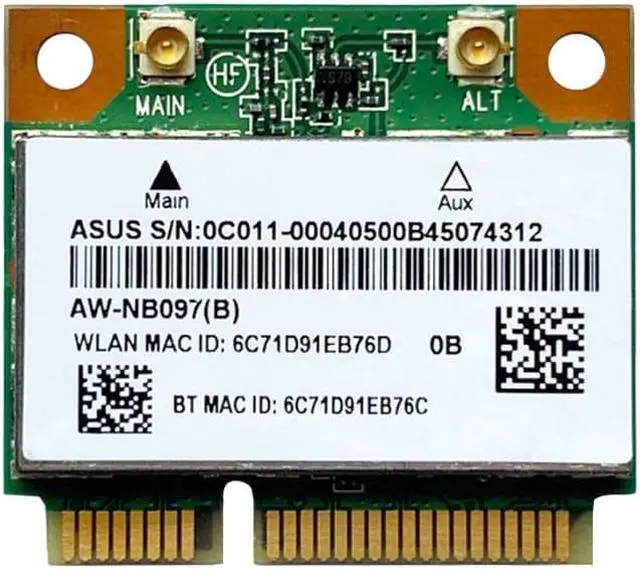Alt view image 2 of 6 - Atheros WIFI Wireless N and Bluetooth 4.0 Combo Half Mini PCI-E Card AR5B225