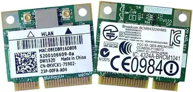 Alt view image 2 of 3 - MINI PCI-E WIFI Card DW1520 BCM4322 Wireless AGN Broadcom BCM94322HM8 Lfor DELL