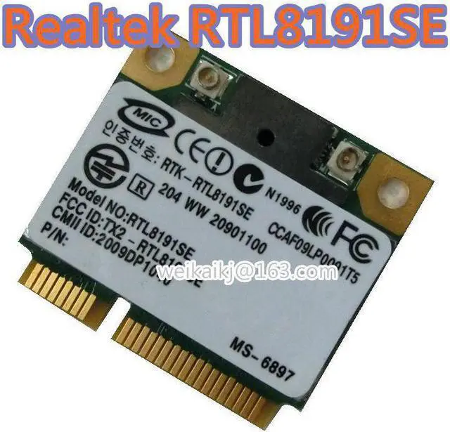 Main image of Realtek Rtl8191se Hlaf Mini Pci-e Half Hight Wireless Wlan Card 802.11b/g/n 2.4 Ghz 150mbps