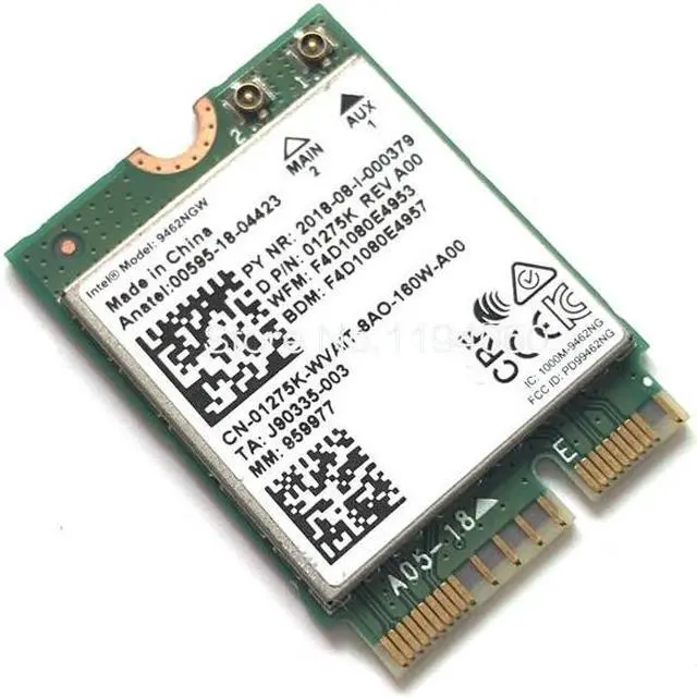 Alt view image 2 of 6 - AC 9462 WIFI 433Mbps wireless AC dual-band Wifi card adapter Intel 9462NGW NGFF M.2 key E with Bluetooth 5.0 card
