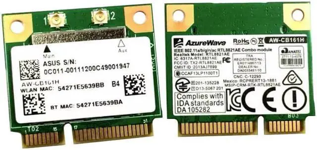 Alt view image 3 of 3 - WIFI CARD Realtek RTL8821 AW-CB161H Wifi Wlan Card Bluetooth 4.0 Combo Wireless Half Mini PCI-E Adapter 433Mbps 802.11ac
