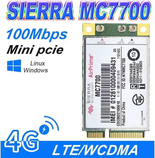 Main image of Mini PCI-E 3G WWAN GPS module Sierra MC7700 PCI Express 3G HSPA LTE 100Mbps Wireless WLAN Card GPS Unlocked