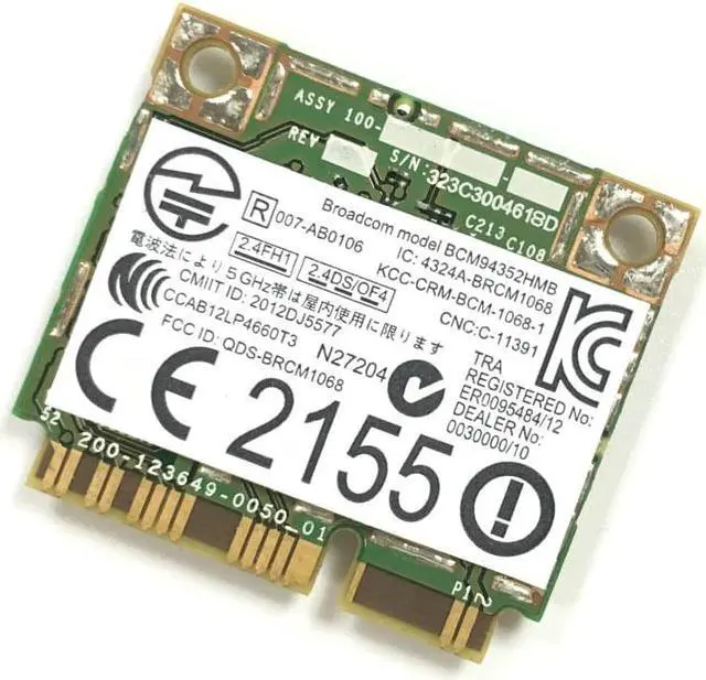 Alt view image 2 of 3 - BCM94352HMB DW1550  BCM94352 802.11 / ac 867Mbps wifi semi-mini PCI-E wireless card with Bluetooth