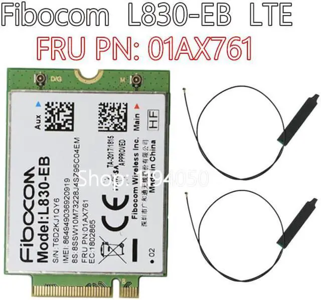 Main image of 01AX761 Fibocom L830-EB WWAN Card for Lenovo Thinkpad X280 T480 T490 T490s T590 P53s X390 L490 L590 P43s T480s X390 Yoga
