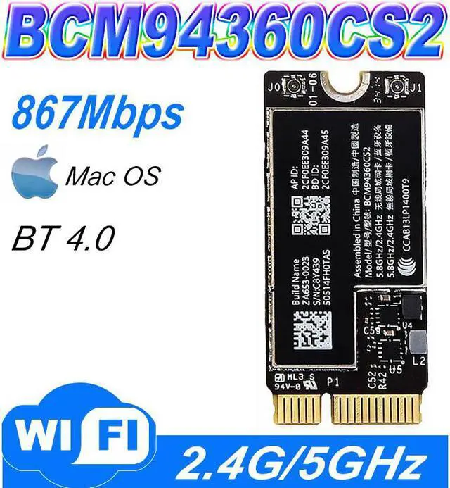 Main image of BCM94360CS2 Wireless WIFI Bluetooth 4.0 Airport Maps For  Air 11 "A1465 13" A1466 2013 2014 2015 BCM94360CS2AX