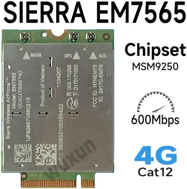 Main image of Sierra wireless EM7565 4G LTE module CAT-12 600Mbps NGFF module Cat12 NGFF module Cat12 for laptop