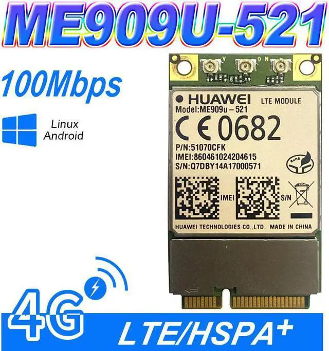 Main image of Huawei ME909u-521 LTE FDD/DC-HSPA+/UMTS/EDGE Mini-PCIe 3G/4G Wireless Module