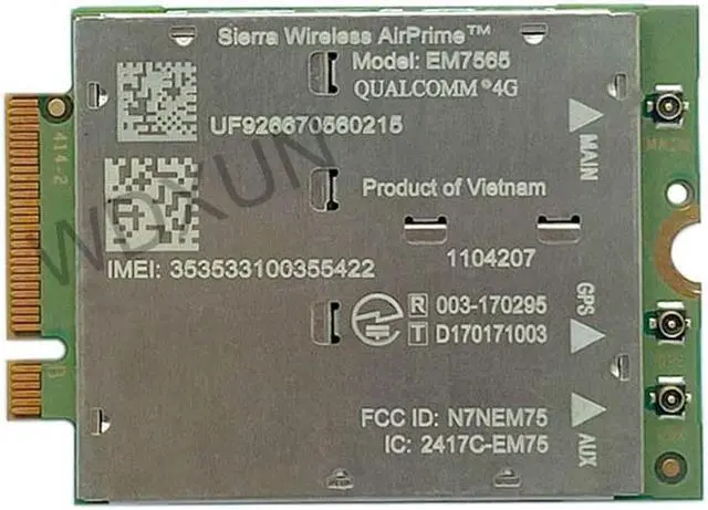 Alt view image 2 of 3 - Sierra wireless EM7565 4G LTE module CAT-12 600Mbps NGFF module Cat12 NGFF module Cat12 for laptop