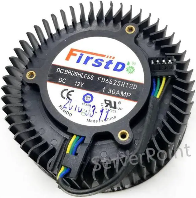Alt view image 3 of 4 - FD6525H12D 65mm 12V 1.3A 4 Pin  For AMD Radeon R9 270 270X Graphics Card Cooling Fan