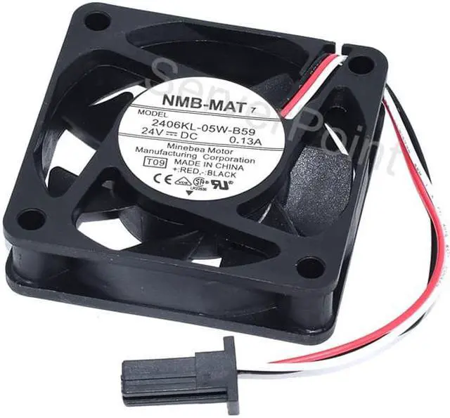 Main image of Genuine  2406KL-05W-B59 DC24V 0.13A 60*60*15mm Three Wires Square Cooling Fan