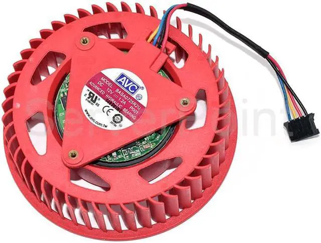 Alt view image 2 of 2 - Well Tested Cooling BASA0725R2U P001 Red Fan DC12V 1.2A Four Wires Cooler For ATI HD5970 HD4870 HD5850 HD5870 HD4890