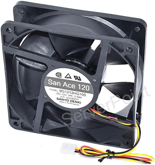 Main image of Genuine  9G1212HG105 DC12V 0.98A 120X120X38mm 3-Pin Server Square Cooling Fan