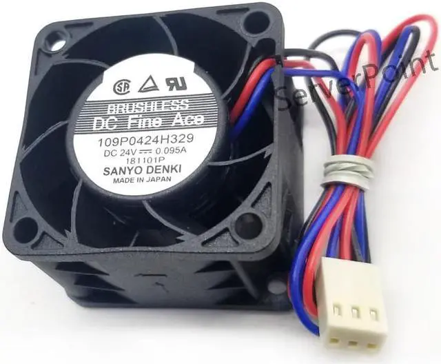 Main image of For Denki 109P0424H329 Server Square Fan DC 24V 0.095A 40x40x28mm 3-wire